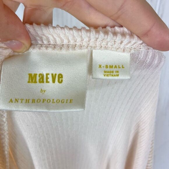 Anthropologie Women's Peach Long Sleeve Ribbed Cowl Back Pullover Sweater XS - Picture 3 of 4